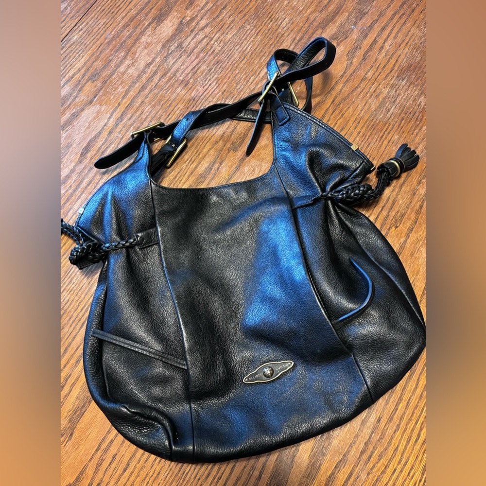 Elliott Lucca Sintra Black Pebble Letter New Hobo Purse
